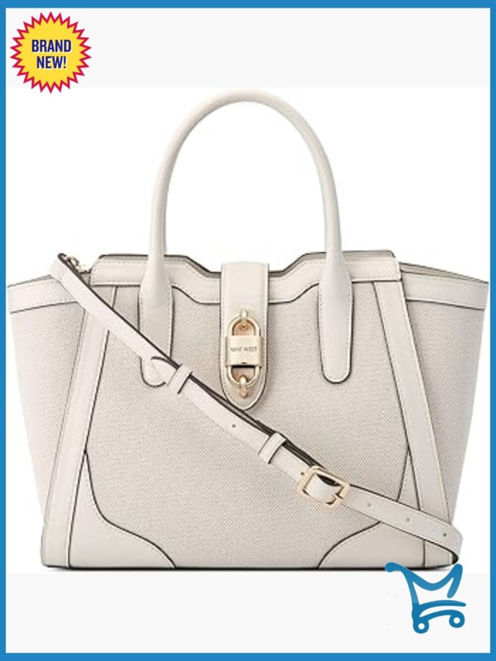 Top Handle Satchel Bag with Magnetic Closure, Adjustable Strap